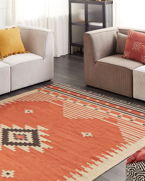 Dywan bawełniany kilim 200x300 cm wielokolorowy