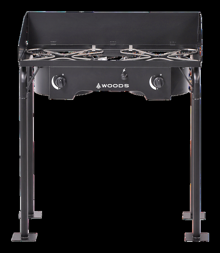 Woods™ Prospector Double-Burner 30,000 BTUs Electric Start Camp Stove