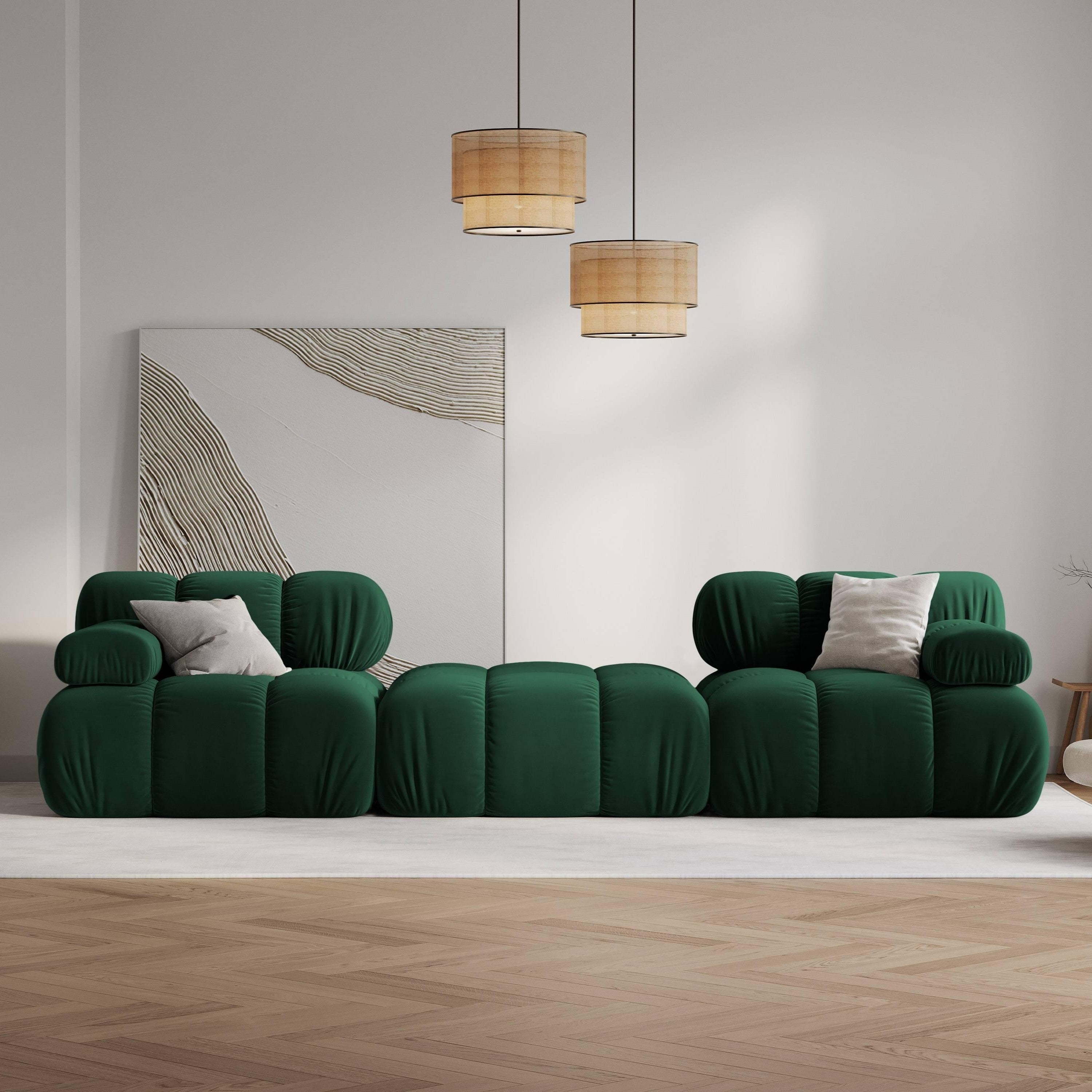 Milo Casa Tropea Modulaire 2-zitsbank met Hocker - Flessengroen