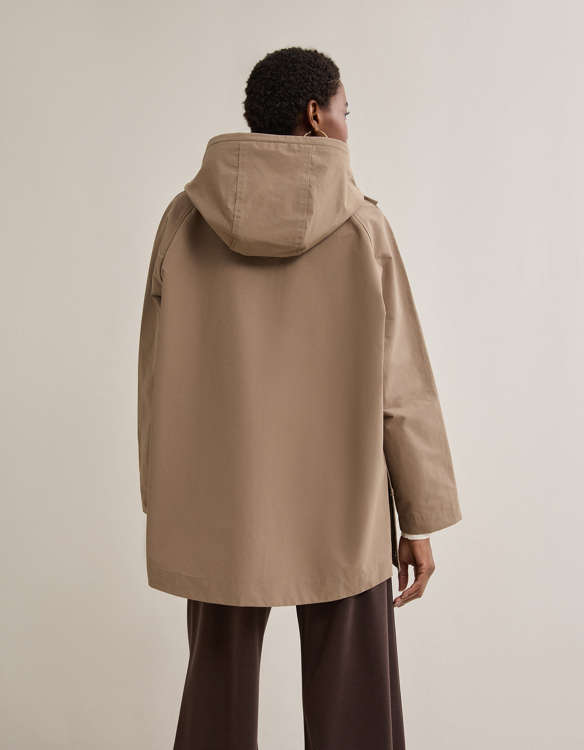 Parka Capuz, Mulher, Bege Escuro