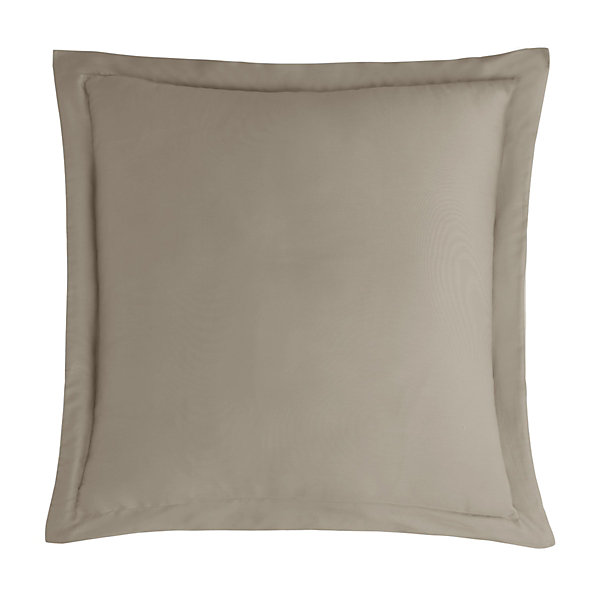 Lot de 2 taies d'oreiller en satin de coton 120 fils Taupe 65x65 cm VERSALUXE UNI
