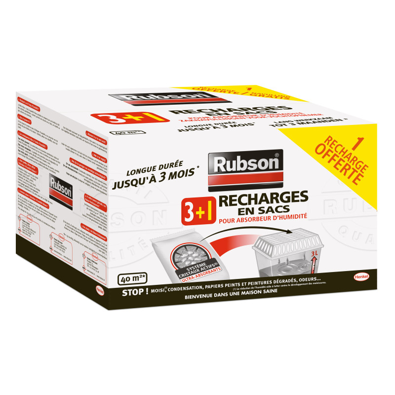 Recharges absorbeur d'humidité 3   1 gratuit RUBSON