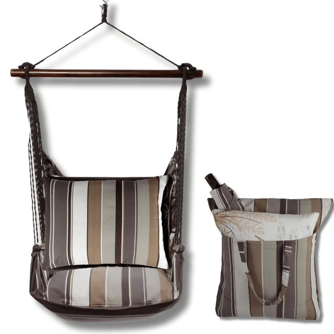 Magnolia Casual Swing Set 4 piece - Slate Gray Stripe w/ Slate Gray Stripe