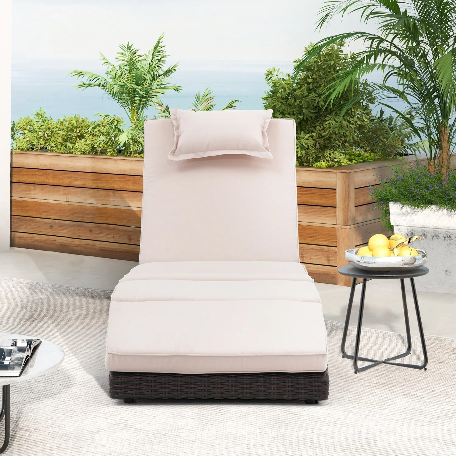 Chaise Lounge Outdoor, Patio Chaise Lounge Chairs Set of 2, Pool Chaise Lounge for Sun Tanning Lay Flat Poolside Lounger - N/A