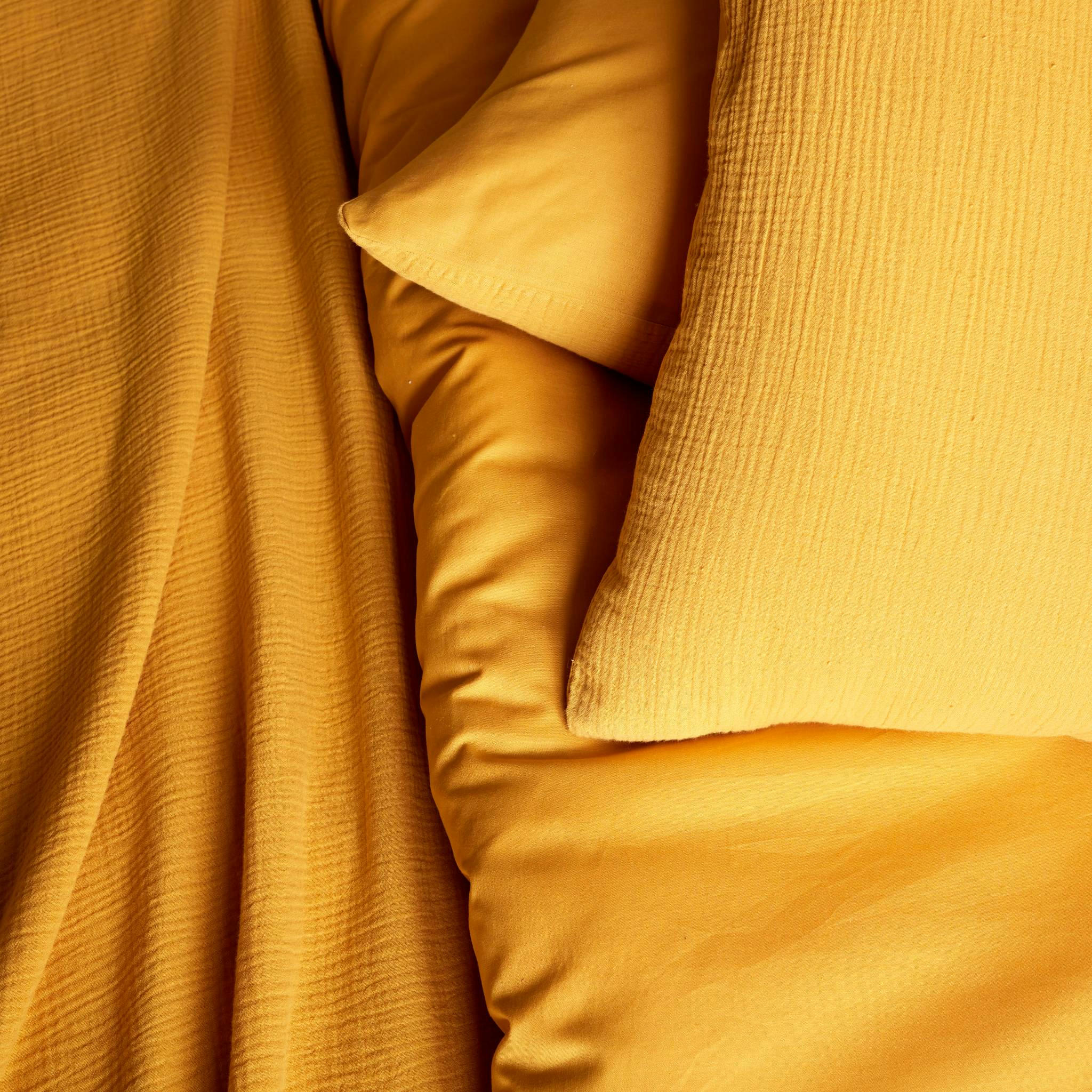ALIX - Parure de lit gaze de coton or 260x240cm