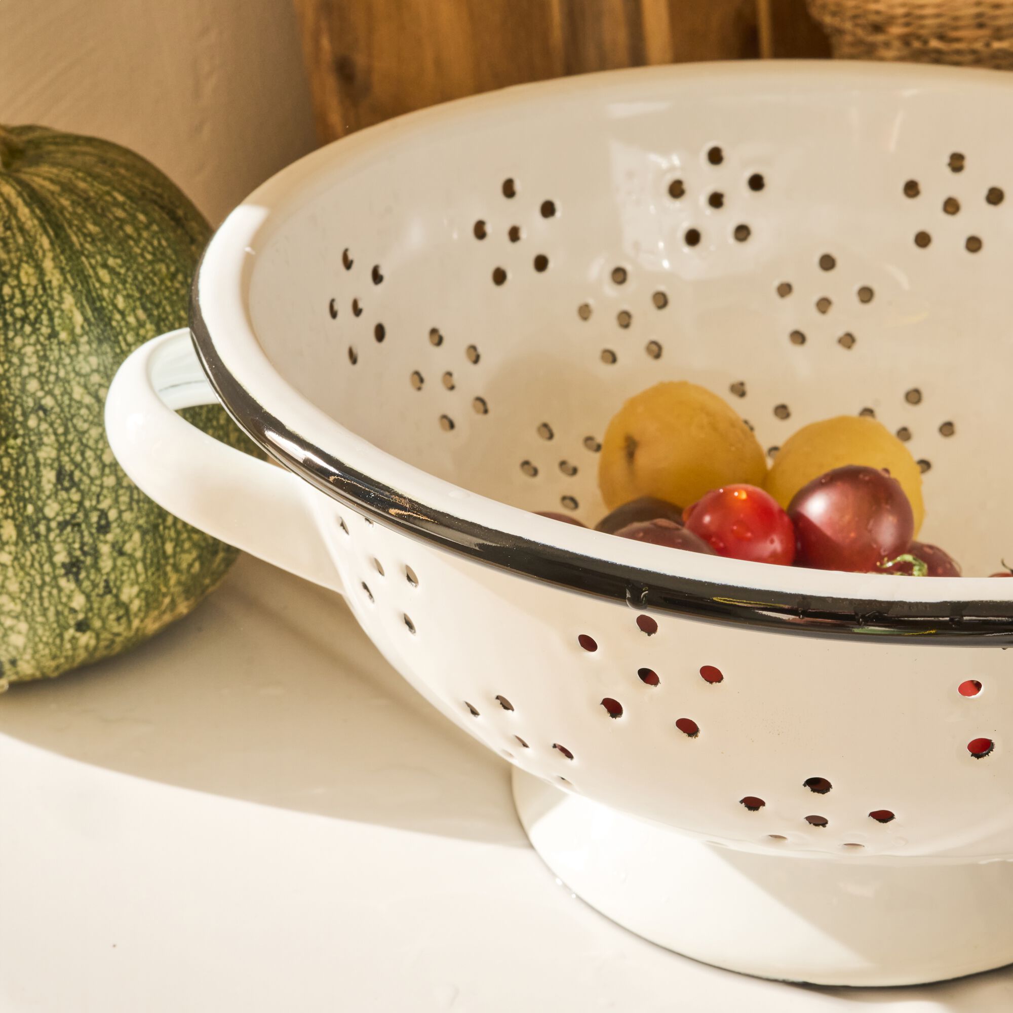 CIGOGNE - Passoire en acier D22cm - blanc