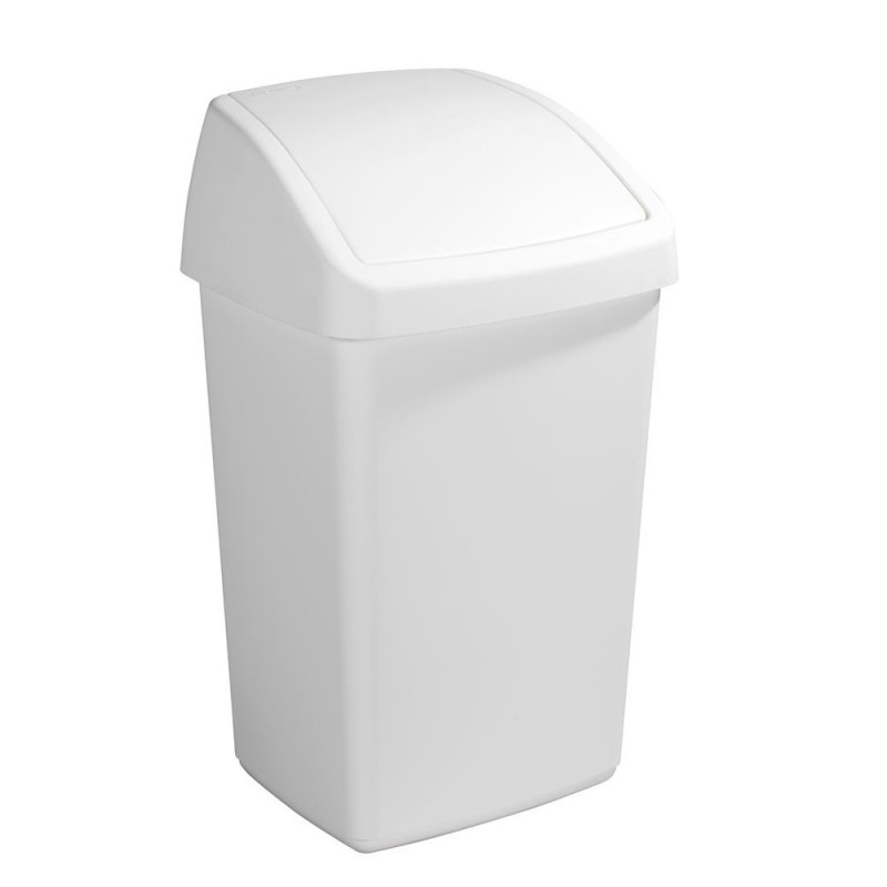 Poubelle à couvercle swing Delta blanche 50 L SUNWARE