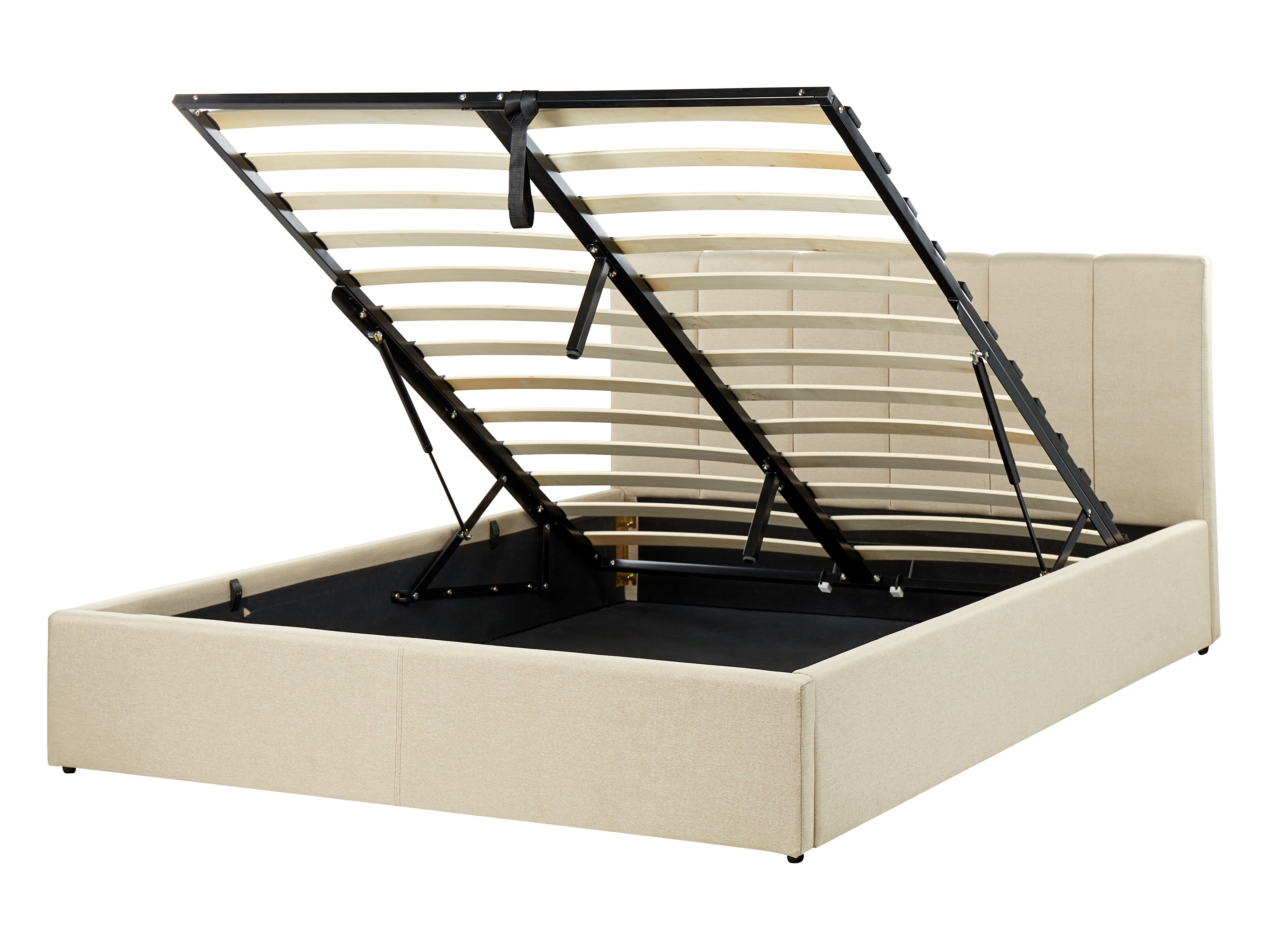 Ottoman Bed Fabric DREUX 140 x 200 cm (EU Double) Beige