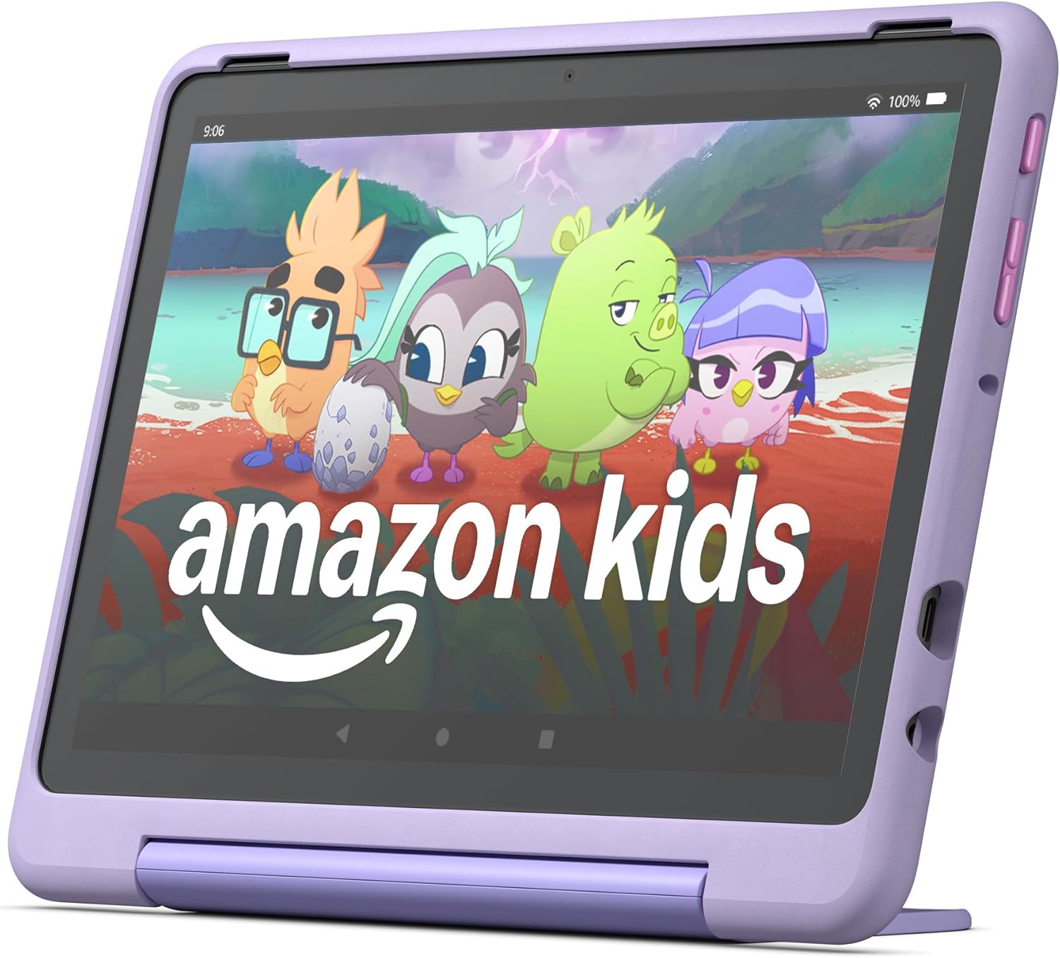 Amazon Fire HD 10 Kids Pro tablet, ages 6-12. Bright 10.1 HD screen, includes ad-free content, robust parental controls, 13-hr battery and slim case for older kids, 32 GB, Happy Day