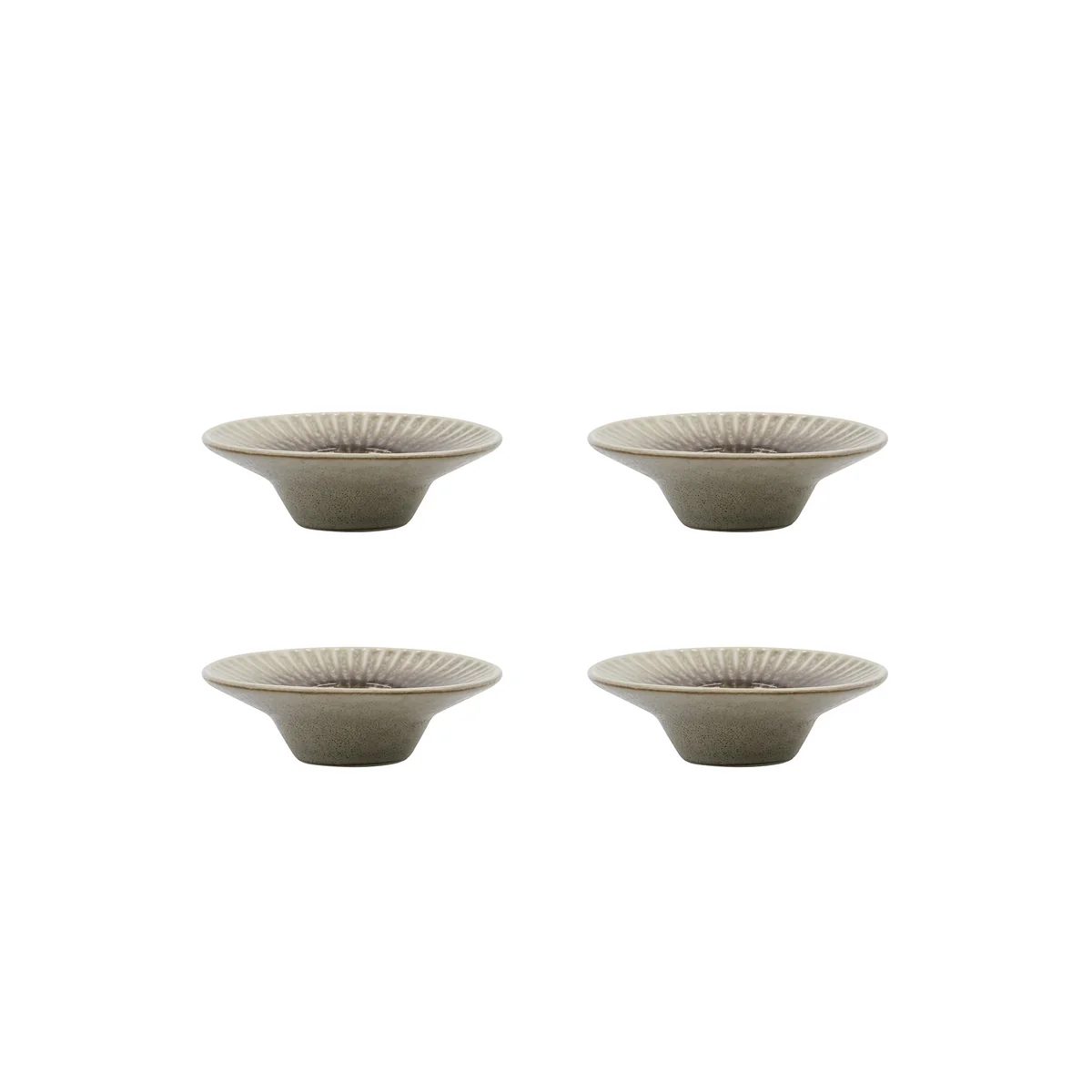 House Doctor - Pleat Eierbecher, grau / braun (4er-Set)