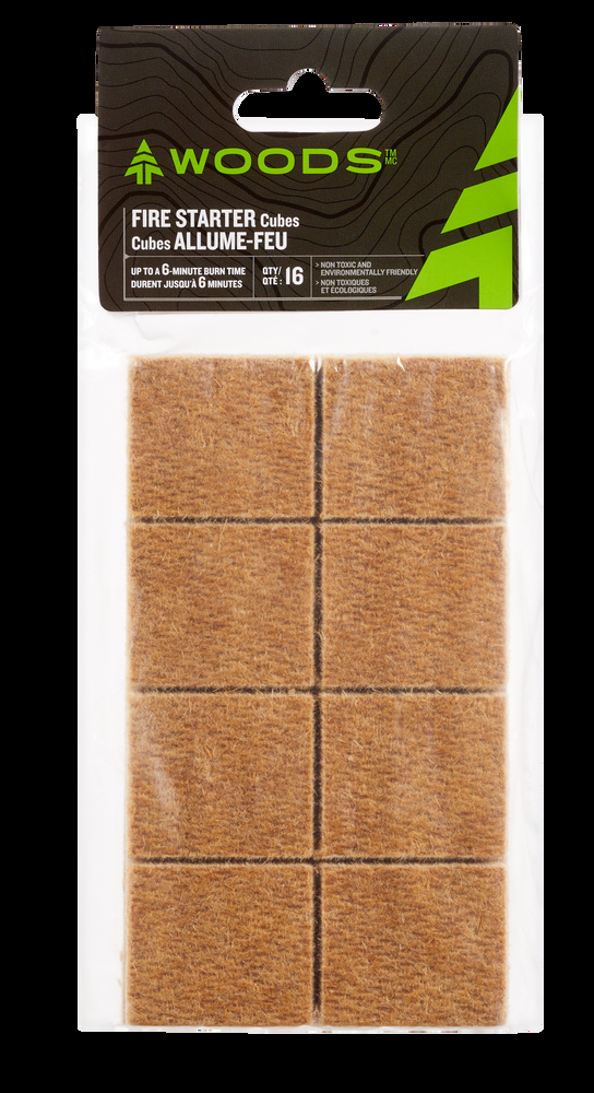 Woods Fire Starter Cubes For Outdoor Fire Pits & Camping, Non-Toxic & Environmentally Friendly, 16-pk