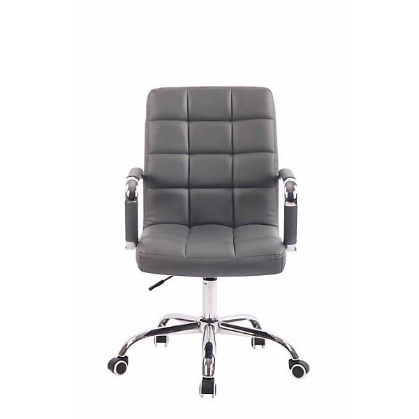 Fauteuil de bureau CLP Deli similicuir gris hauteur réglable