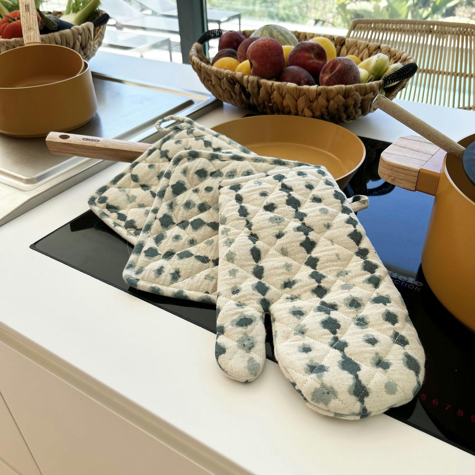 EGITO - Set gant et manique céladon