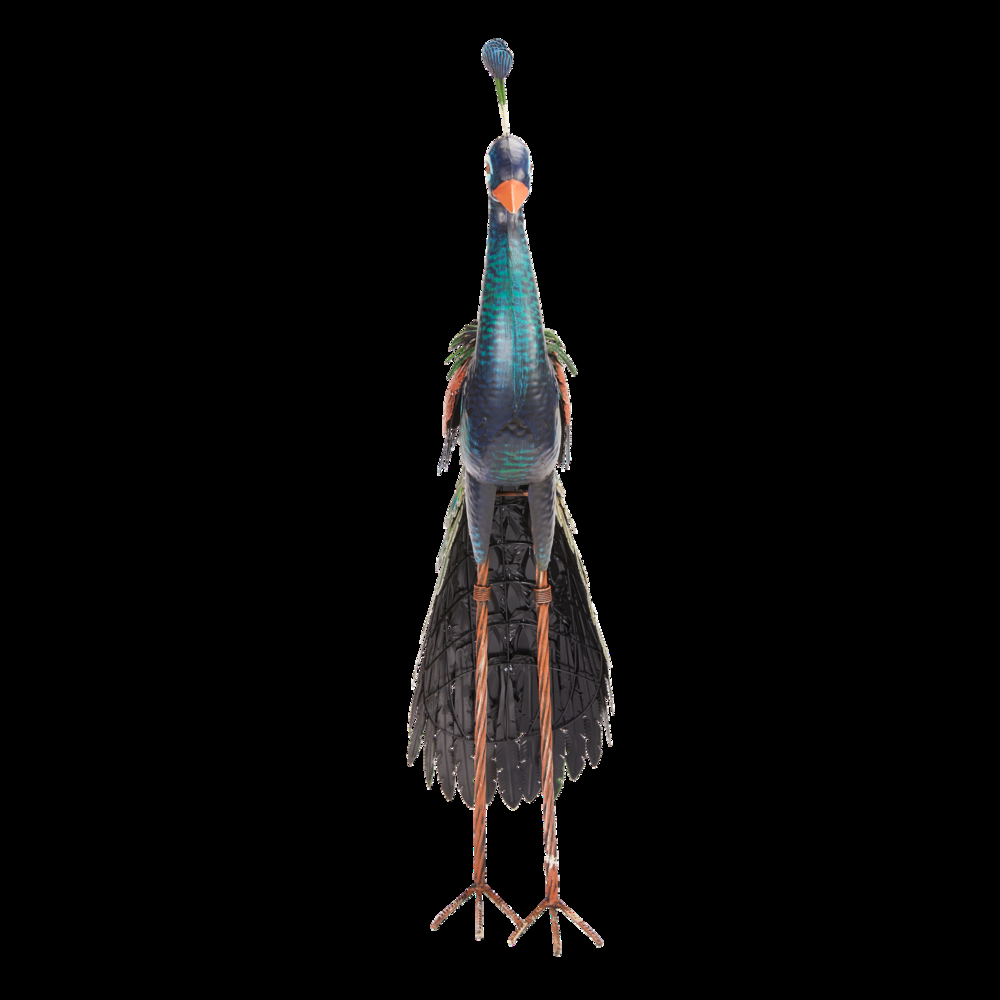 For Living Standing Peacock Garden Statue & Lawn Ornament, 37-in, Blue