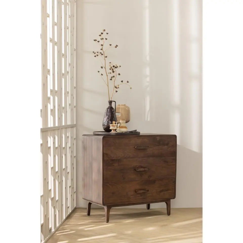 WOOOD Liya Ladekast - Mango Hout - Donkerbruin - 90x90x50