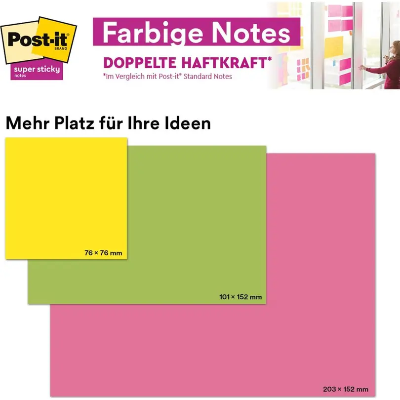 Haftnotiz 6er-Set Super Sticky