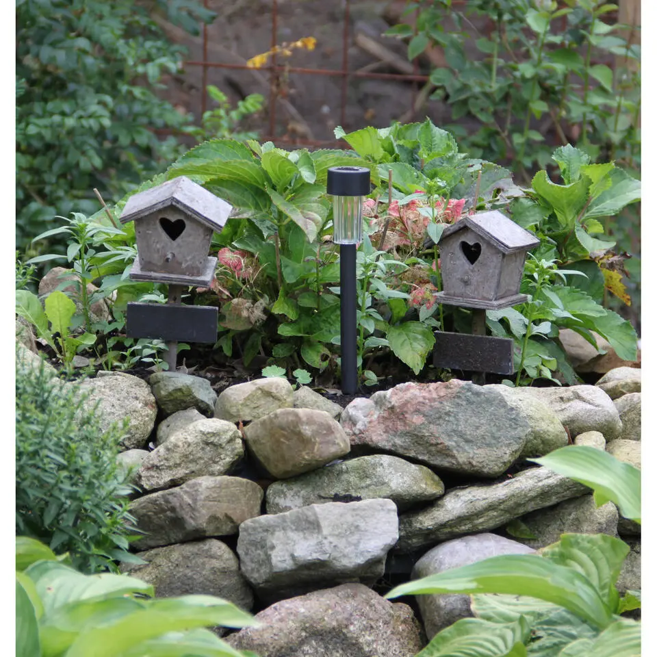 Luxform Solar tuinlamp - 1x - zwart - LED warm wit - D4,7 x H32,5 cm