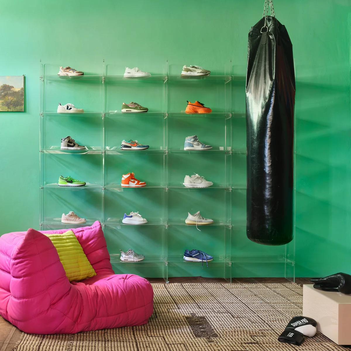 HKliving - Regalsystem aus Acryl, H 160 cm, olivgrün