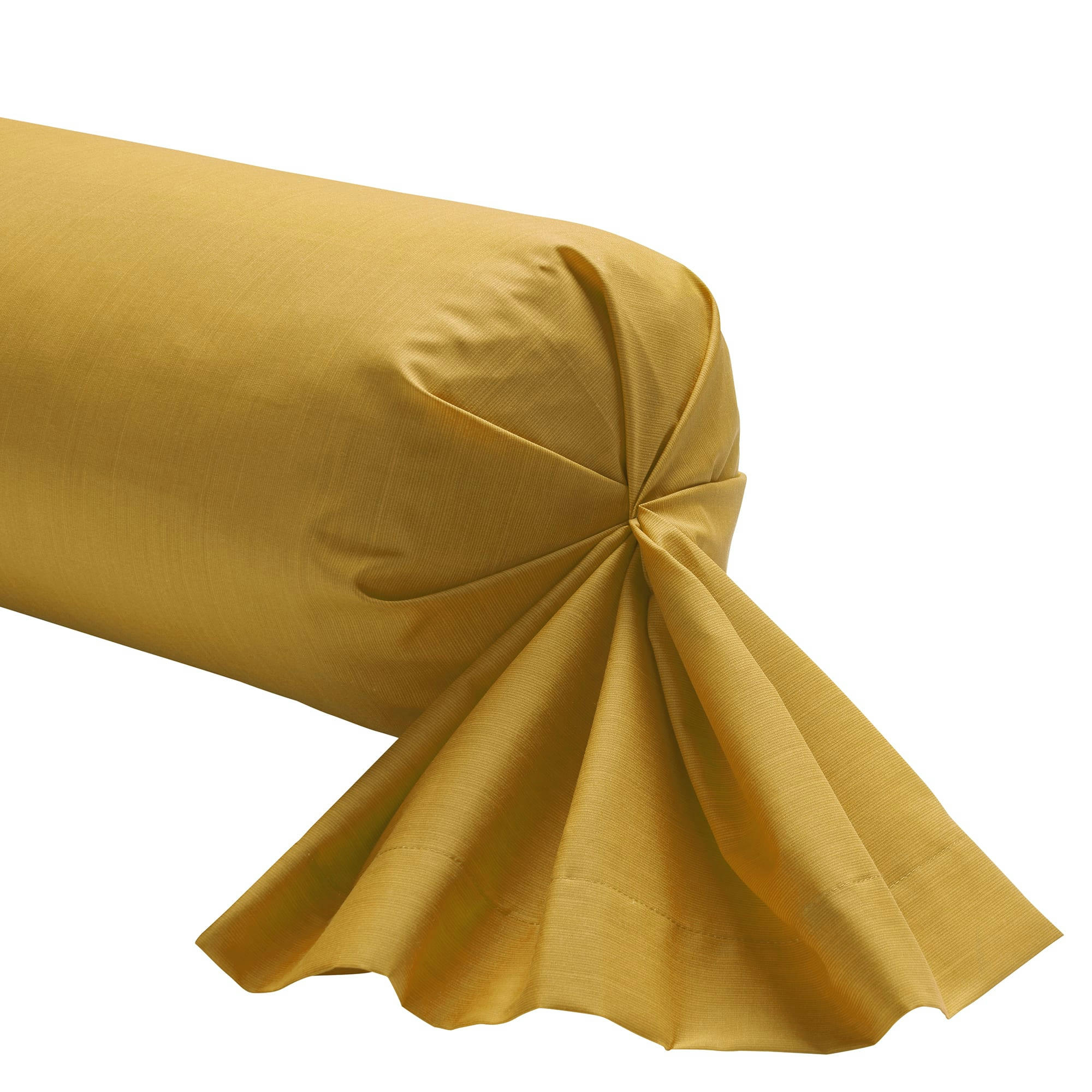 ÉCORCE - Taie de traversin fines rayures en bambou jaune 85 x 185