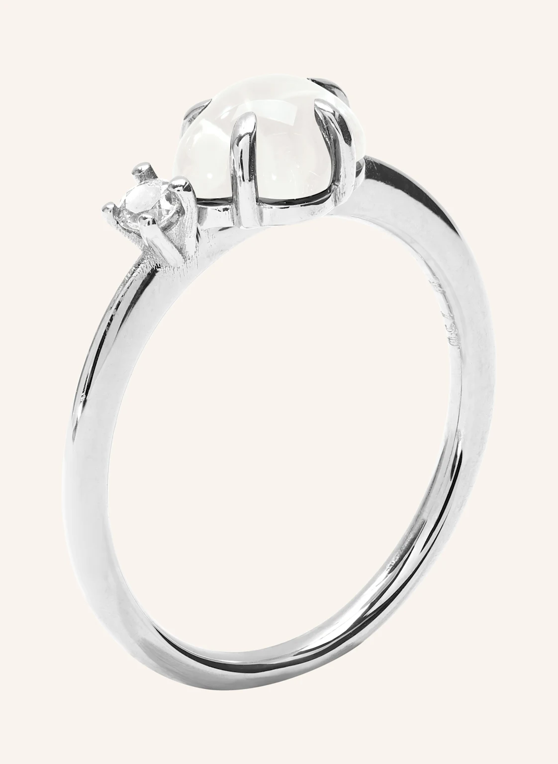 VIERI Ring WOLKE MILCHQUARZ BRILLANT MITTELGROß