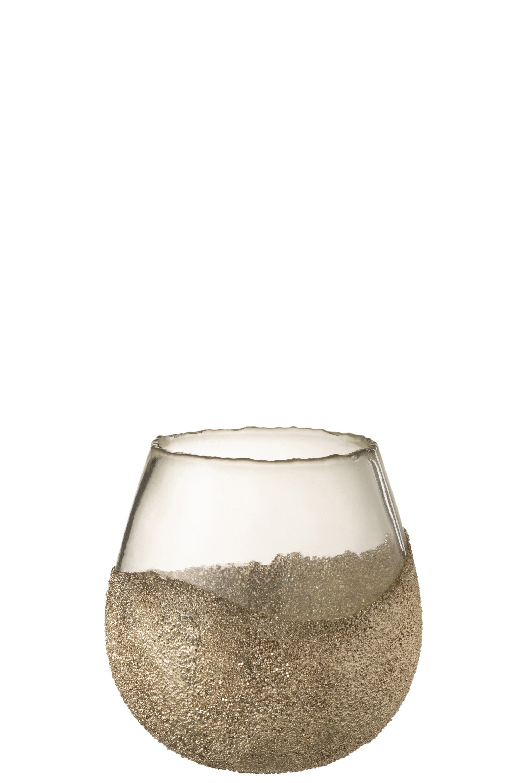J-Line kaarshouder Helft Parels Rond - glas - goud - medium
