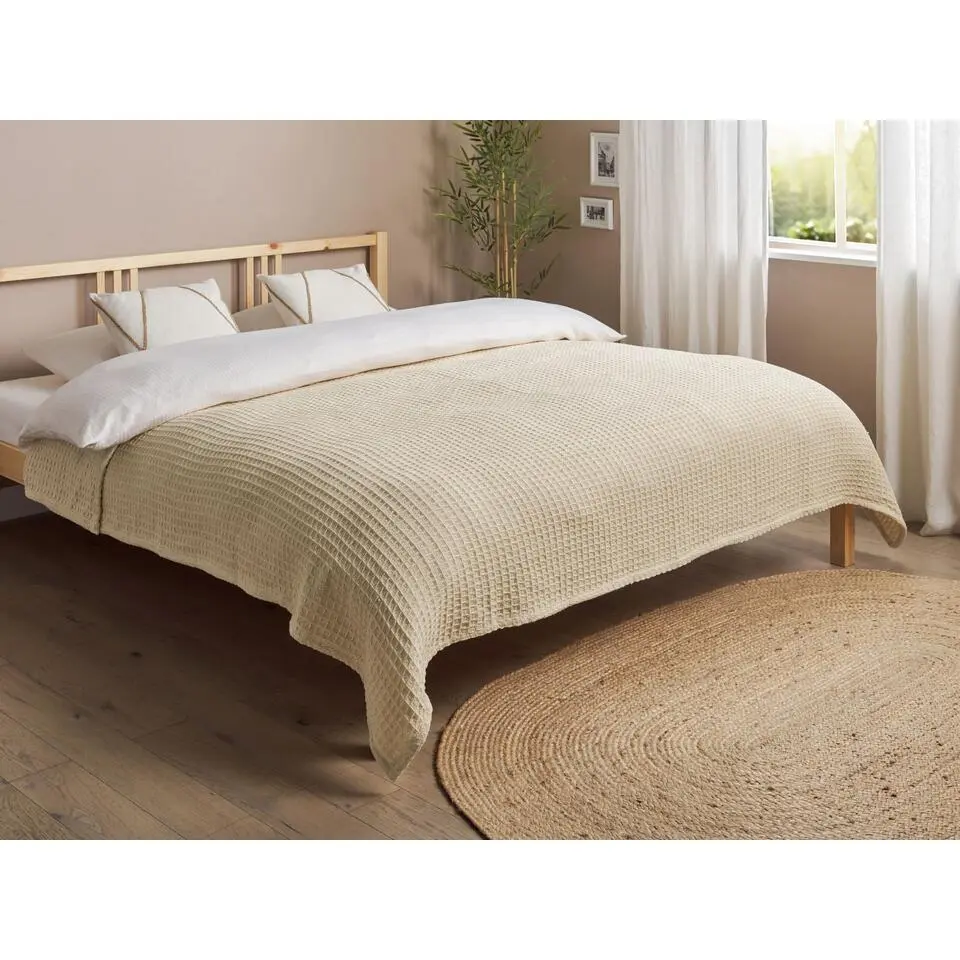 CHAGYL - Bedsprei - Beige - 200 x 220 cm - Katoen
