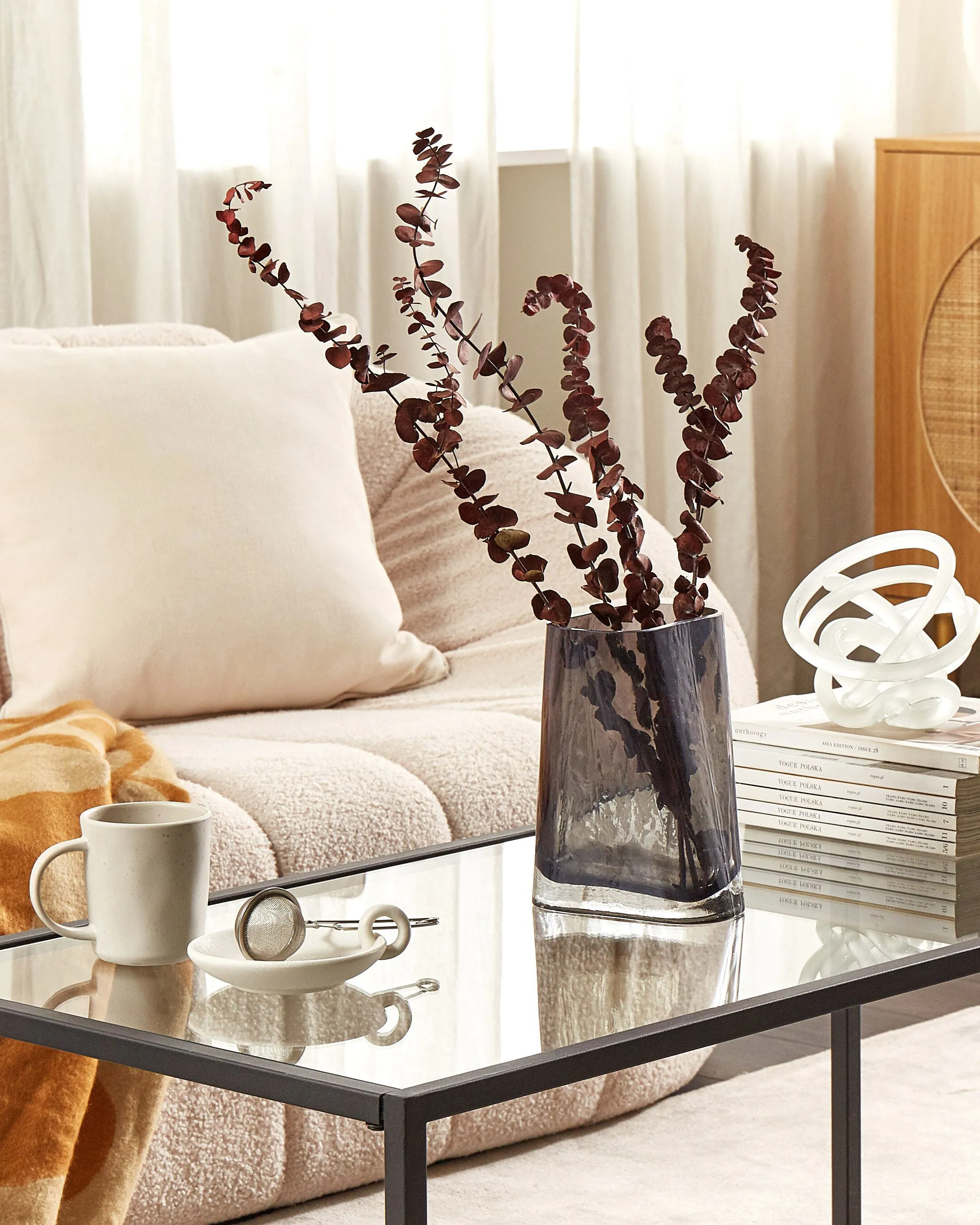 Flower Vase MITATA Glass 20 cm Grey
