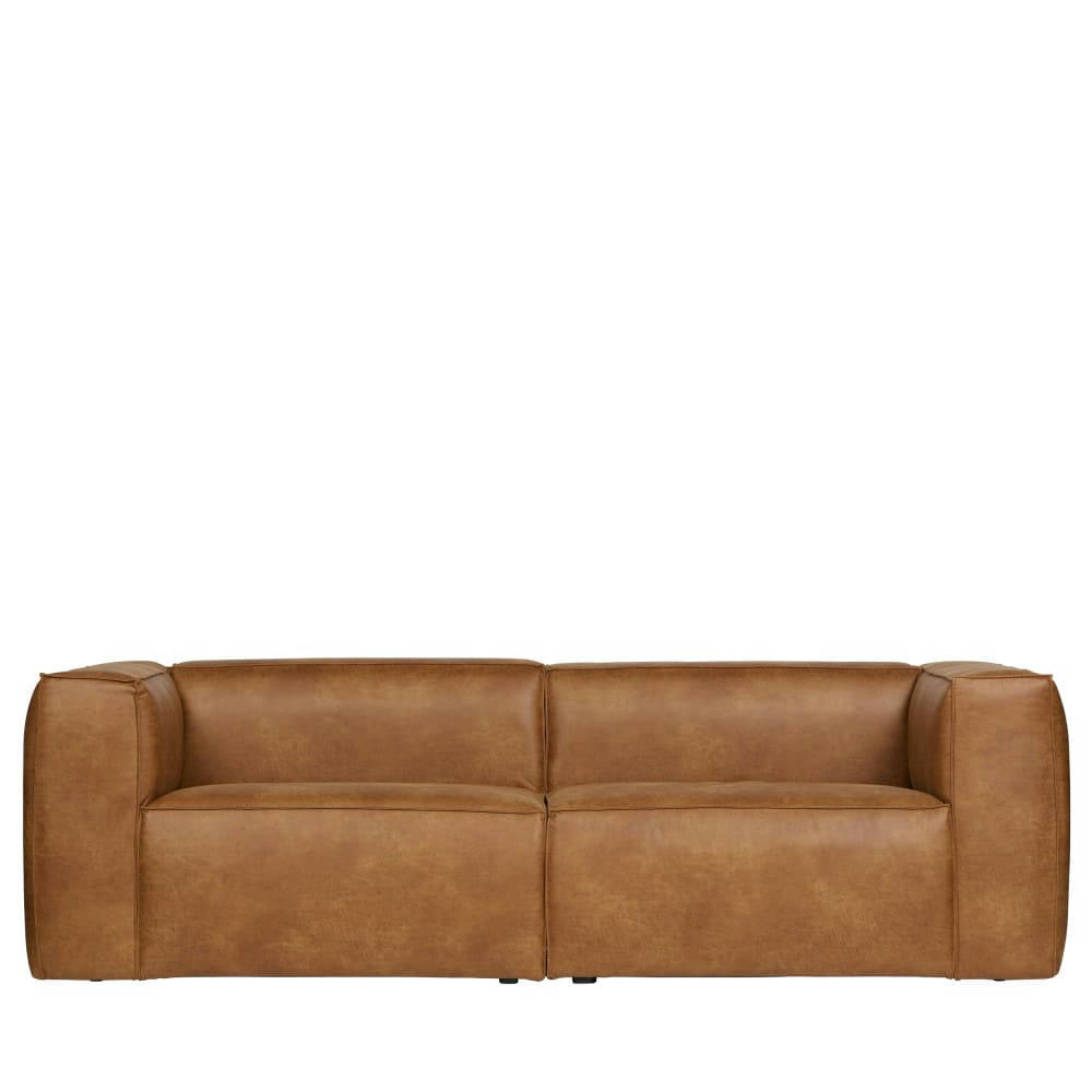 BEAN - Canapé vintage 4 places cognac