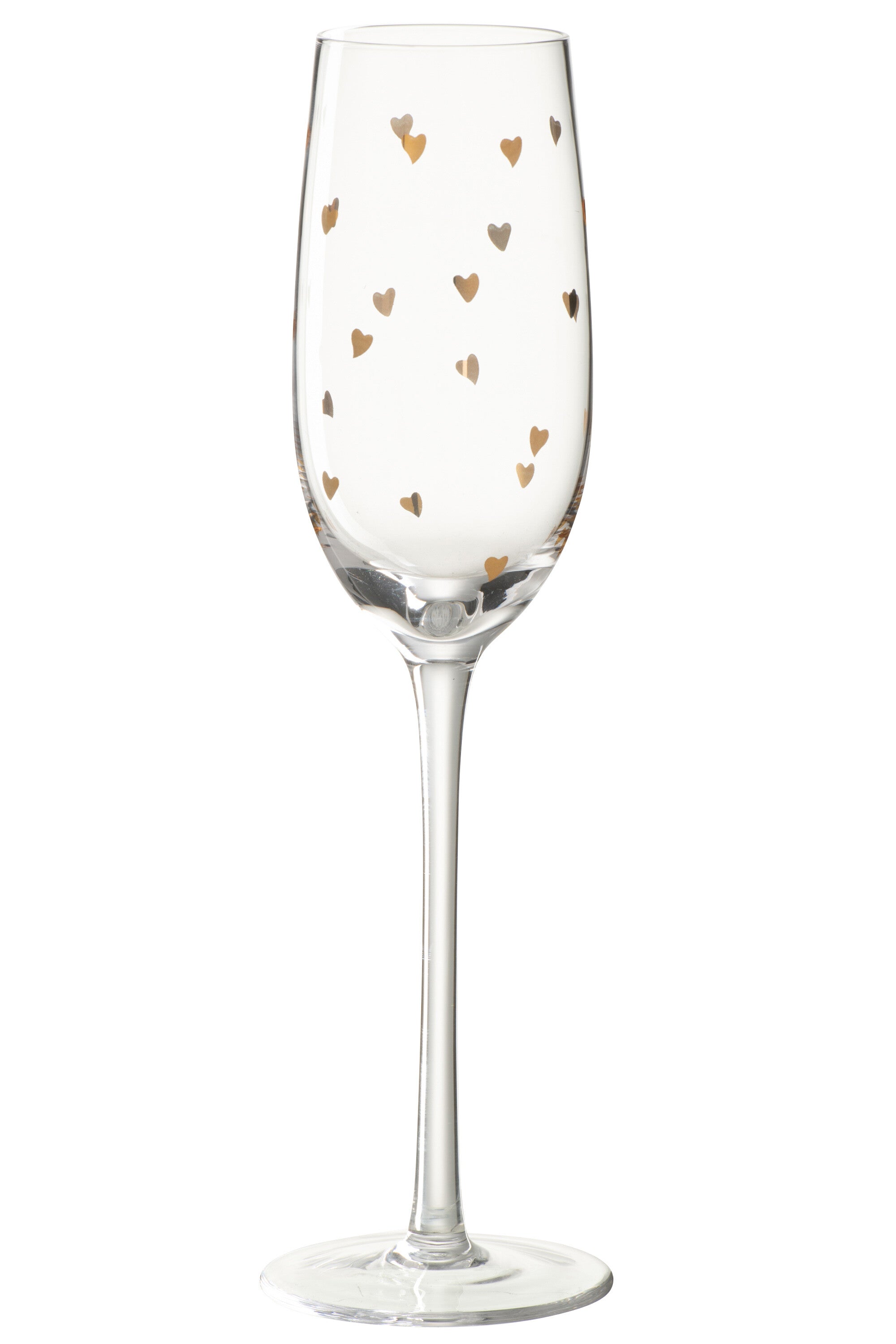 J-Line glas champagne Hart - glas - transparant/goud