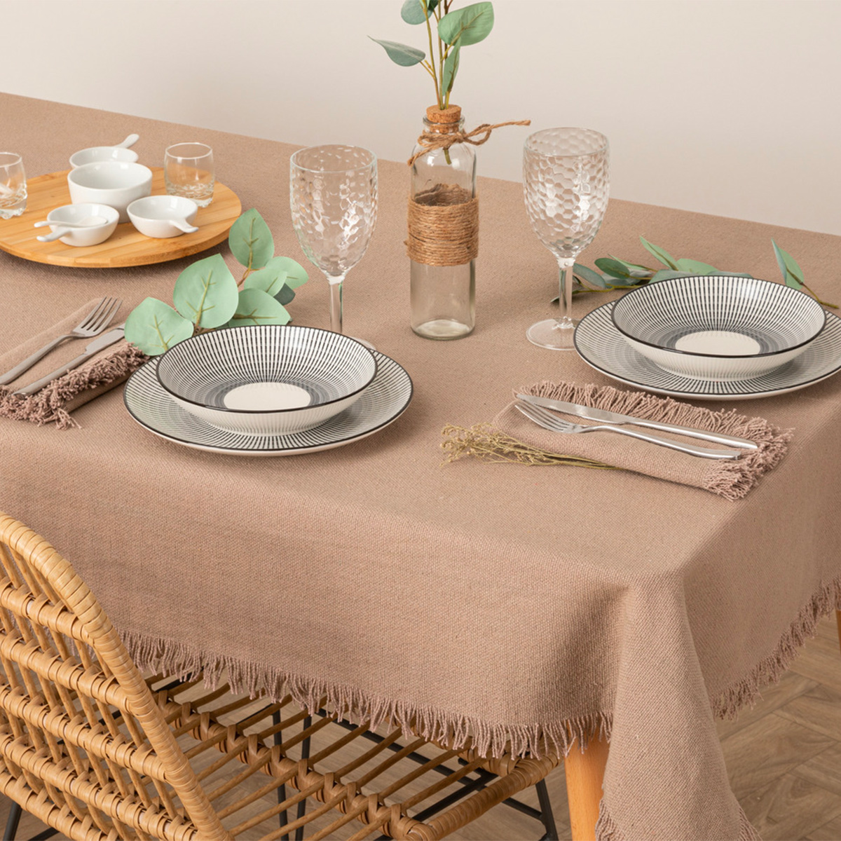 Tablecloth "Maha", cotton Grey, 250x150 cm