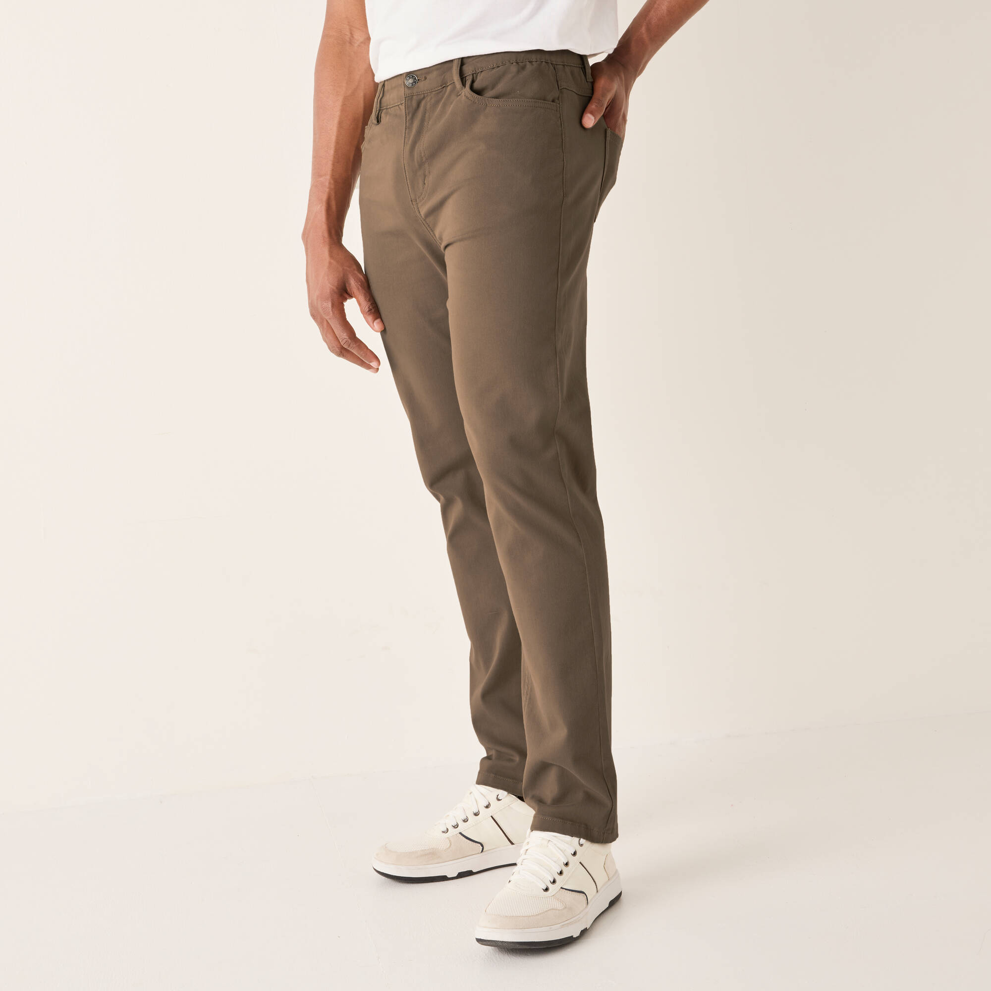 Pantalon droit 5 poches ceinture élastiquée invisible - L30