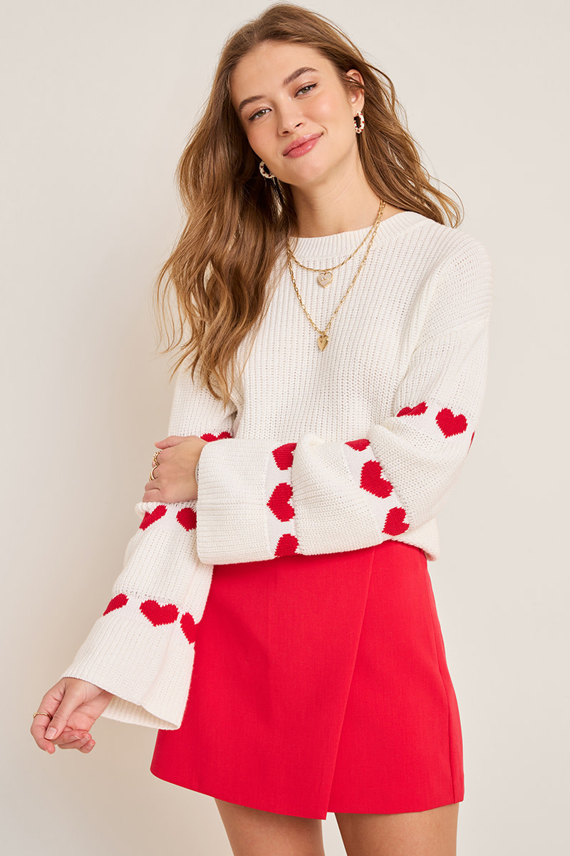 Tara Heart Sleeve Sweater
