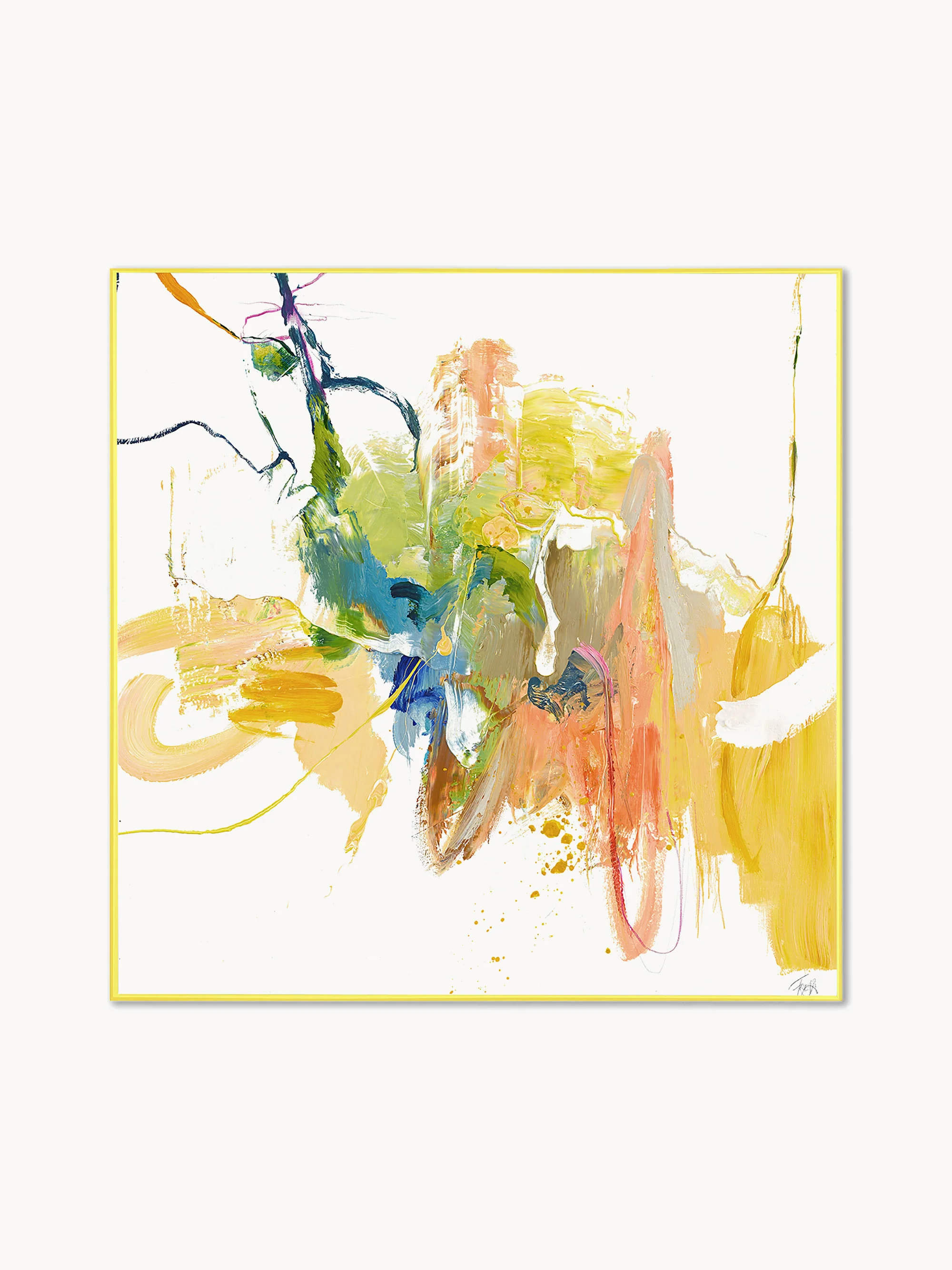 Gerahmter Leinwanddruck Confidential Yellow, handveredelt