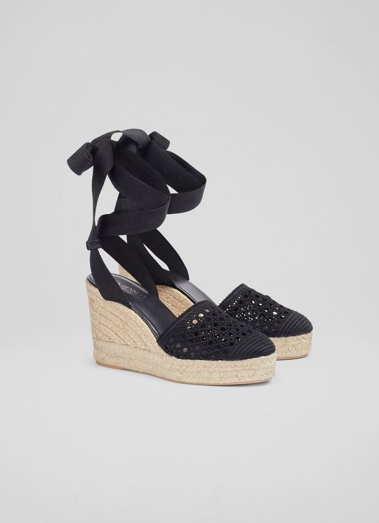 Magnolia Black Lace Espadrilles