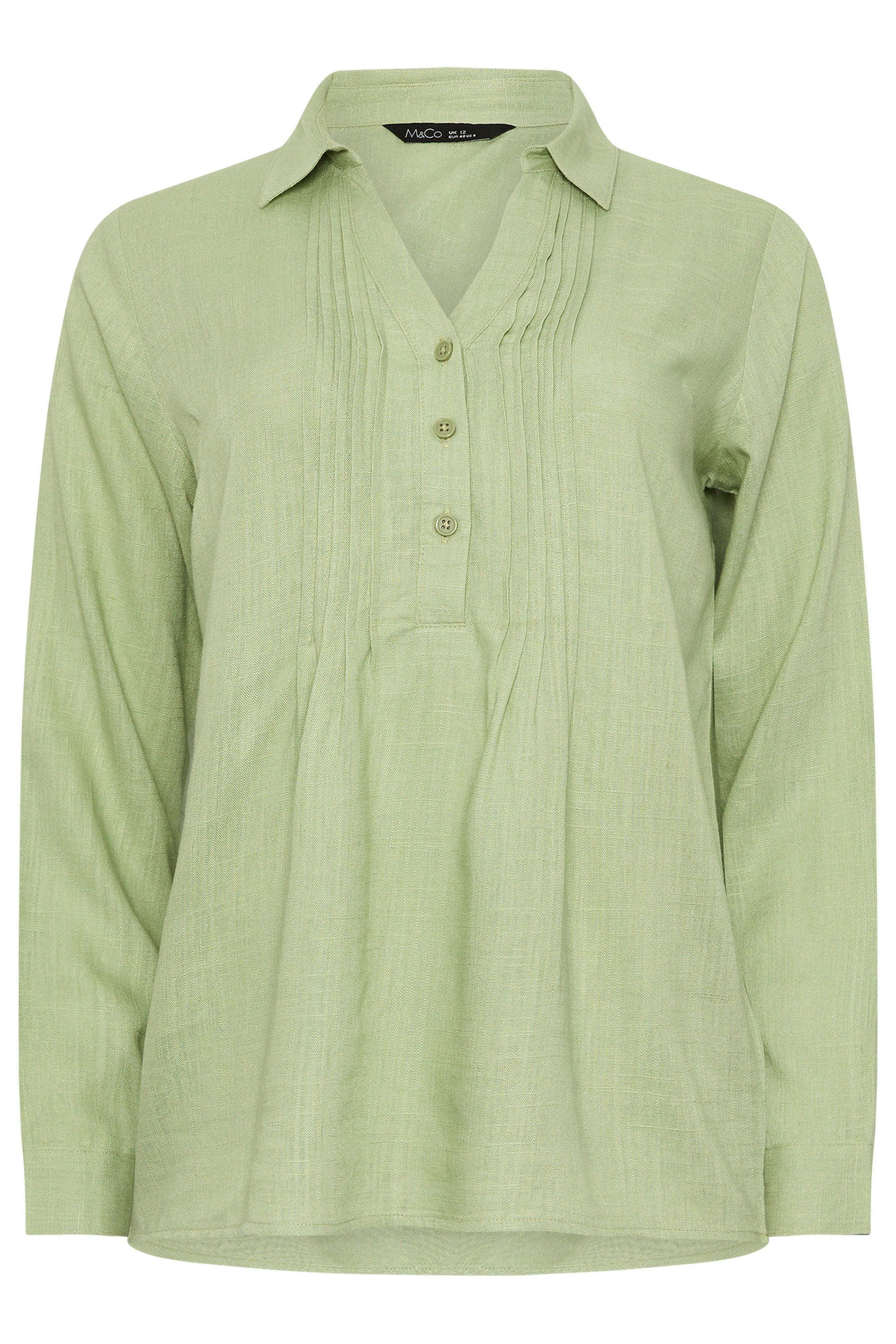 M&Co Pintuck Linen Shirt