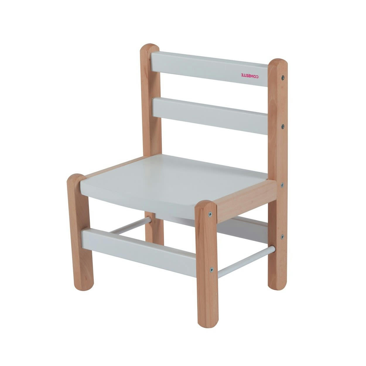 LOUISE - Chaise enfant en bois bicolore blanc
