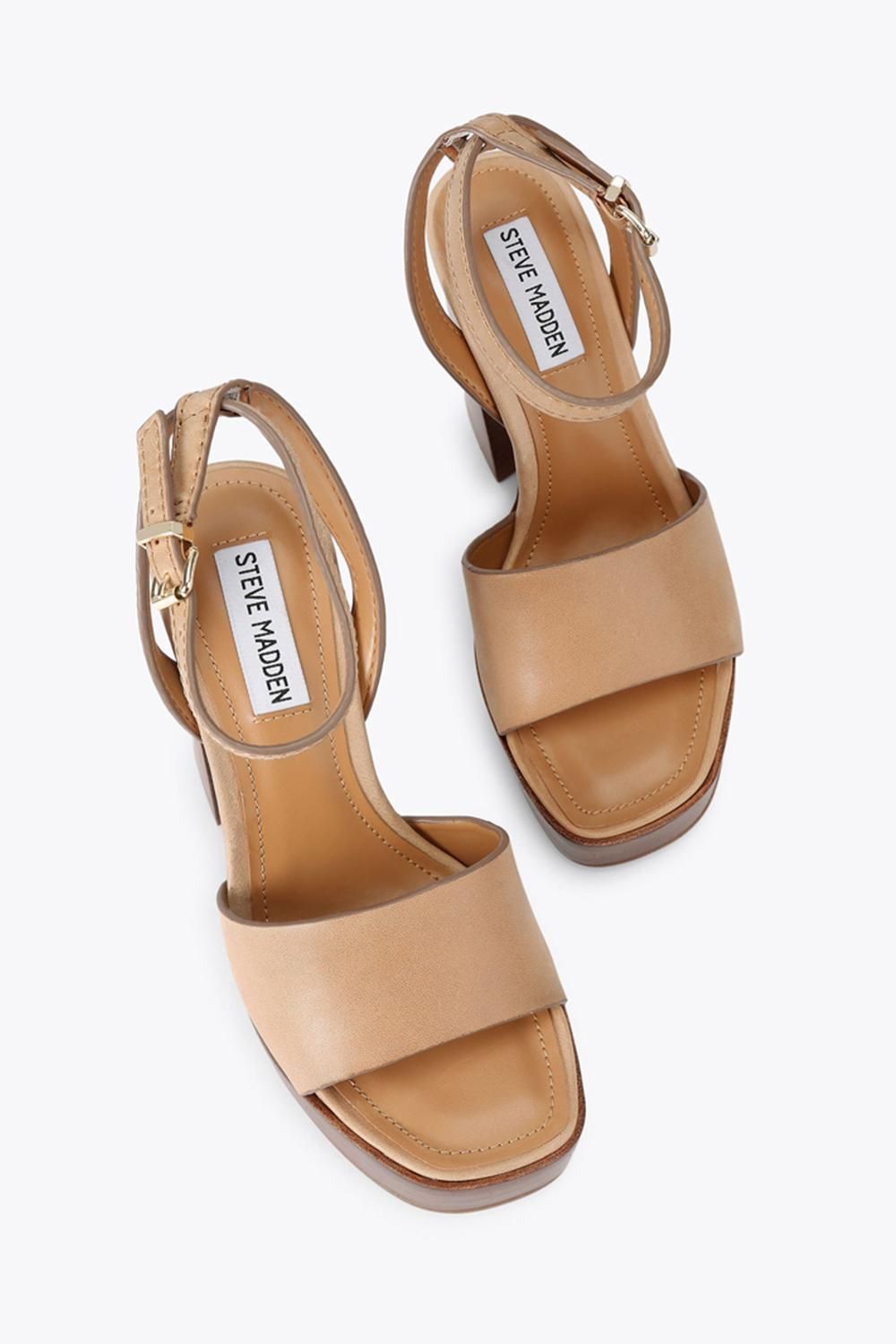 STEVE MADDEN Floria Brown' Leather Heels