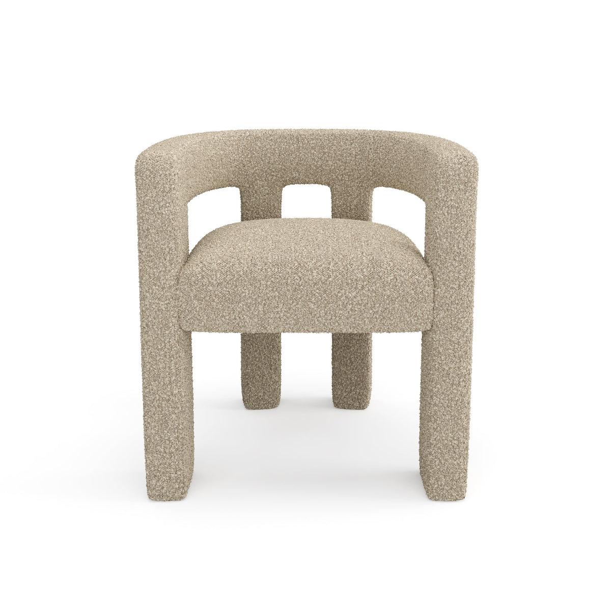 Sia Home - Eetkamerstoelen ALYA - Bouclette stof - Mol - 66cm