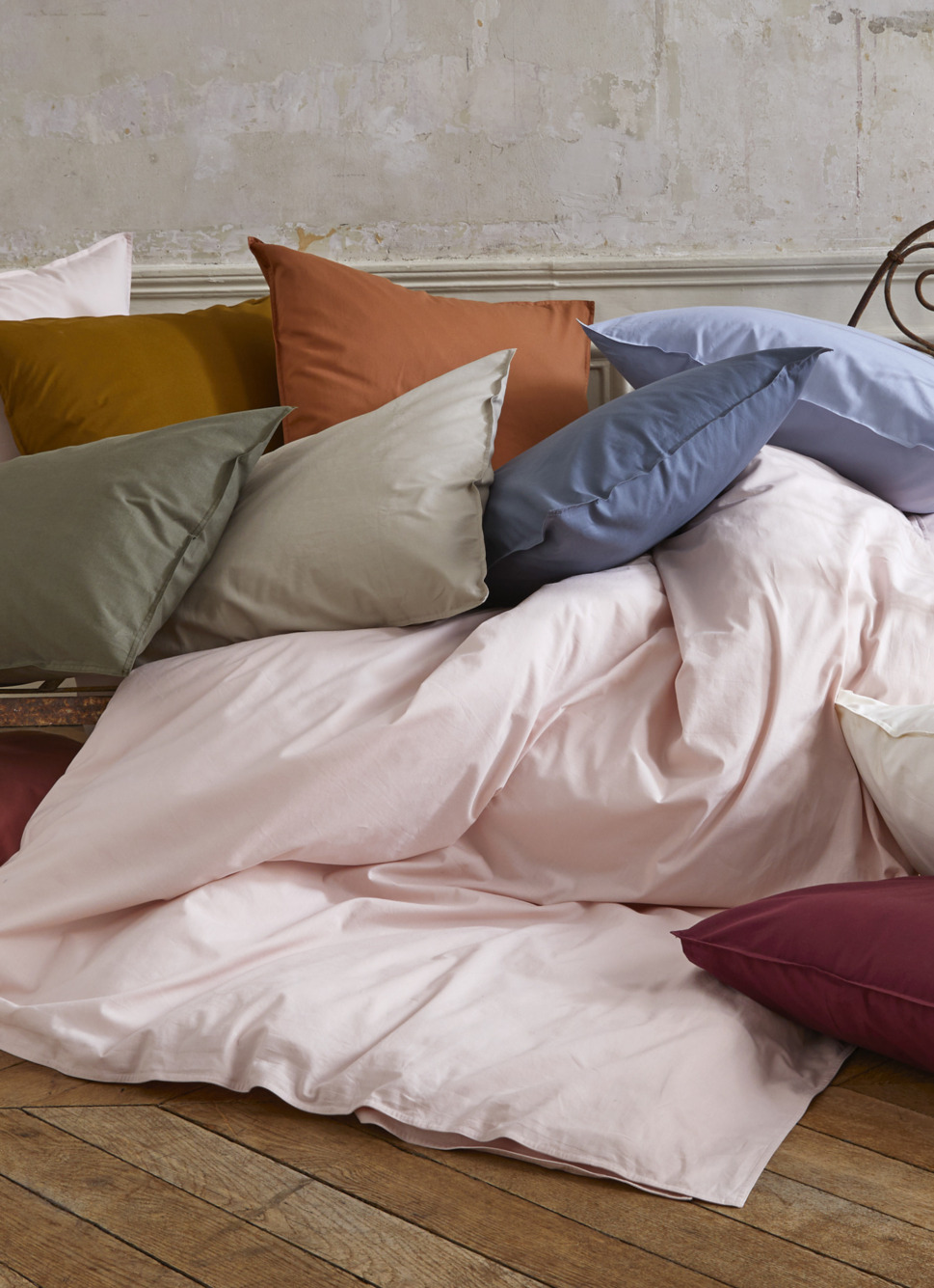 HOUSSE DE COUETTE UNIE EN COTON LAVÉ BIO BAMBI