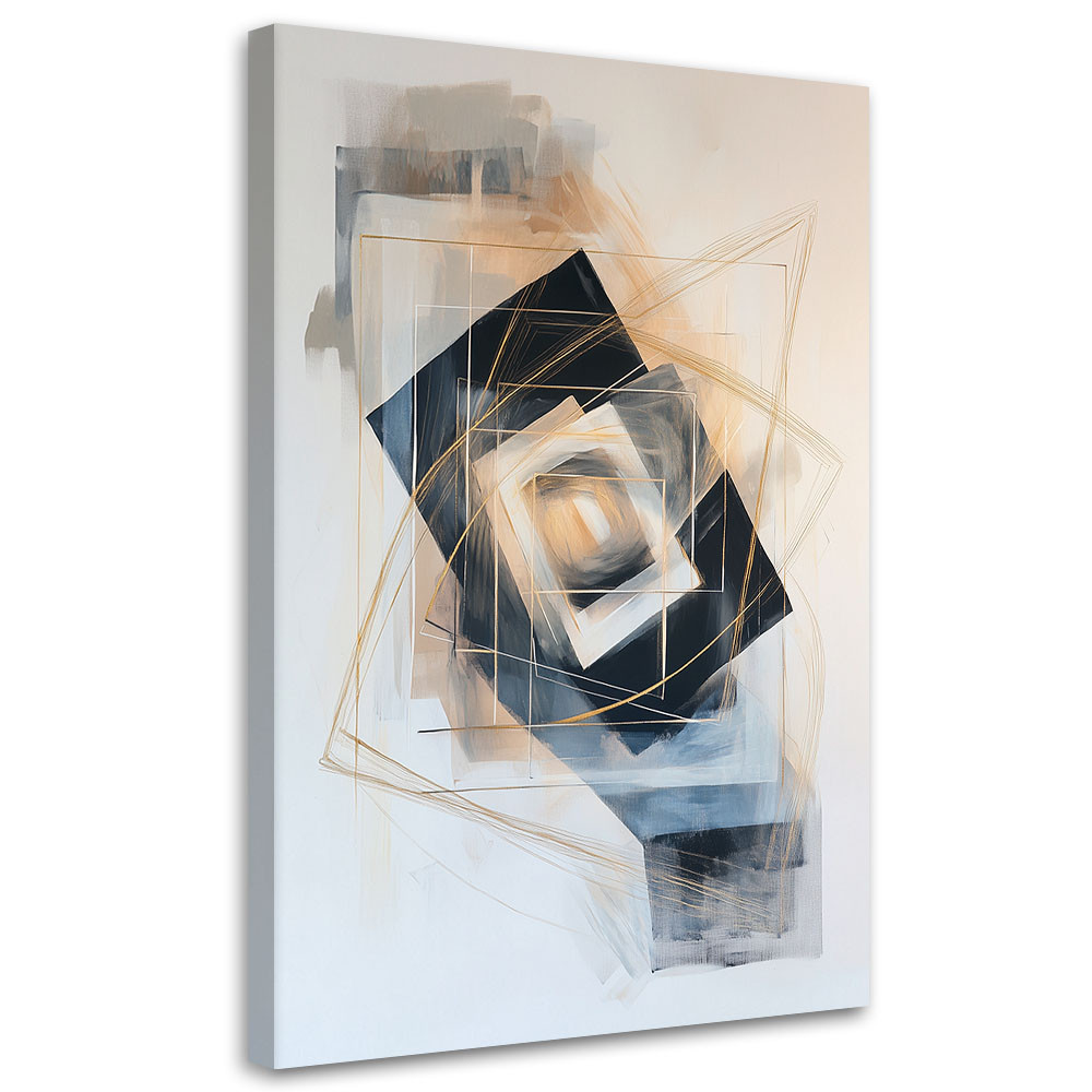 Feeby Obraz do salonu biura, Abstrakcja Kształty Geometria Beżowy 40x60