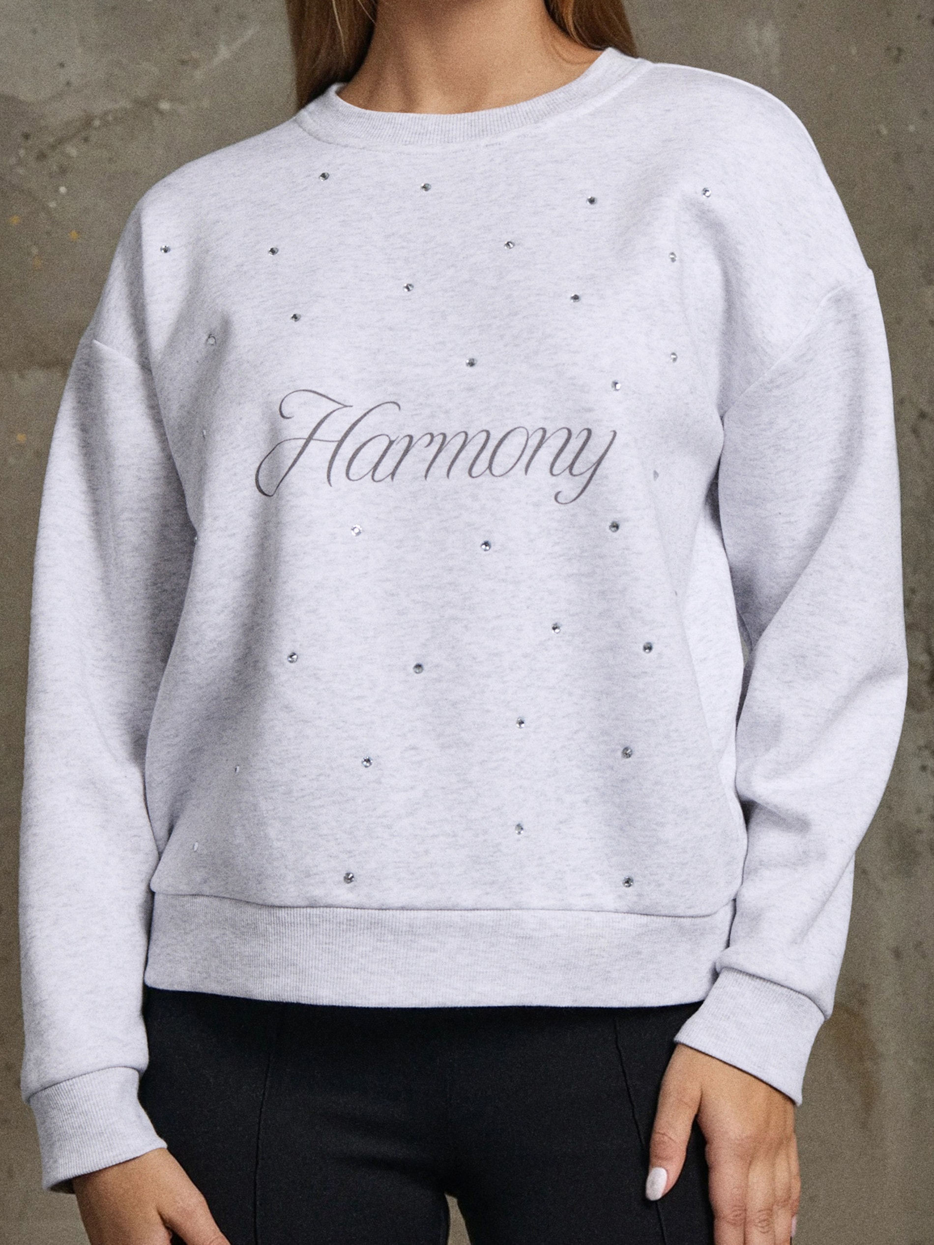 Bluza crewneck z cyrkoniami