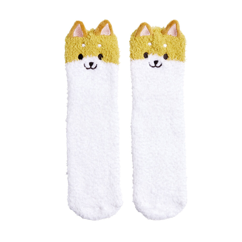 Chaussettes corgi mixte blanc et orange TU