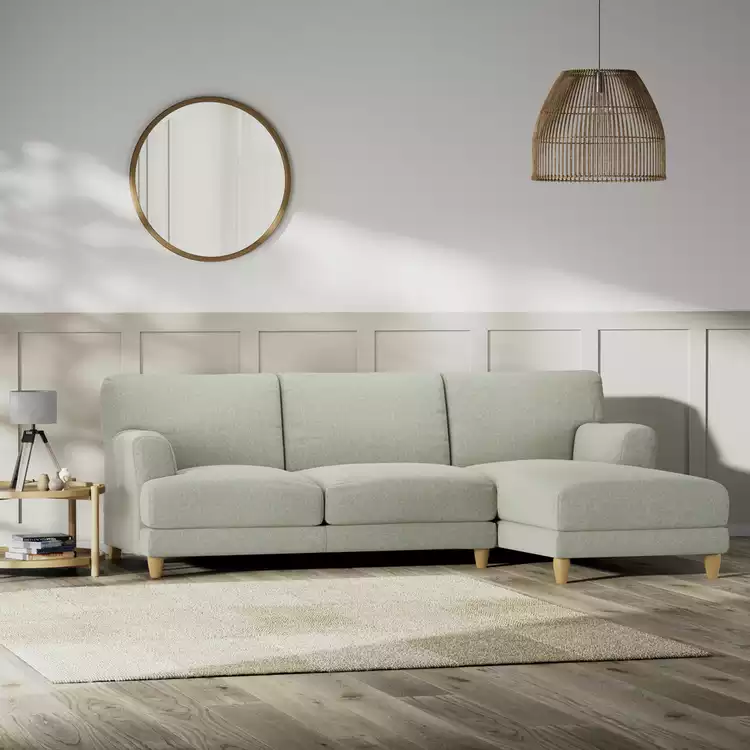 Habitat Askem Fabric Right Hand Corner Sofa - Sage Green