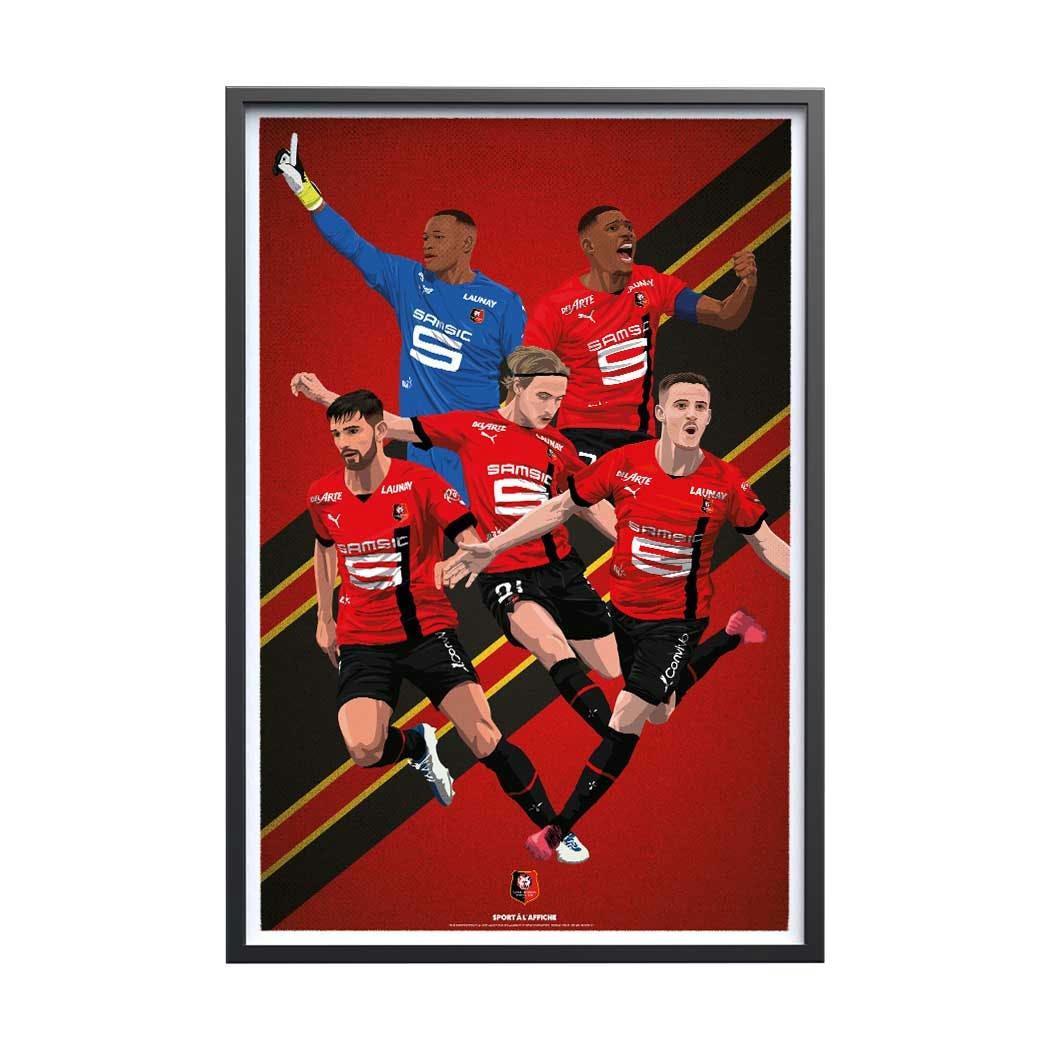 FOOT - Affiche Foot - Stade Rennais Les Rouges et Noirs 30x40cm