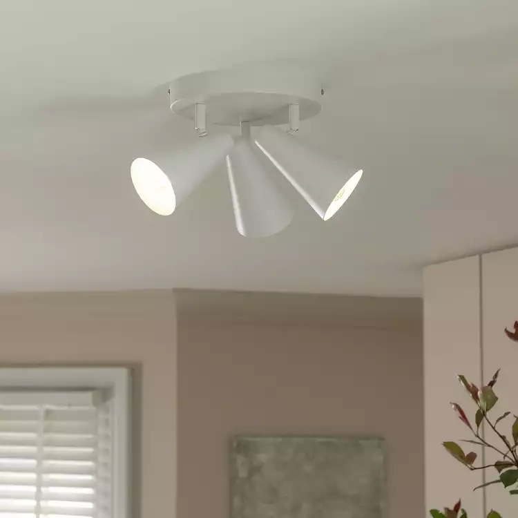 Argos Home Steel 3 Lights Spotlight Plate - Matt White