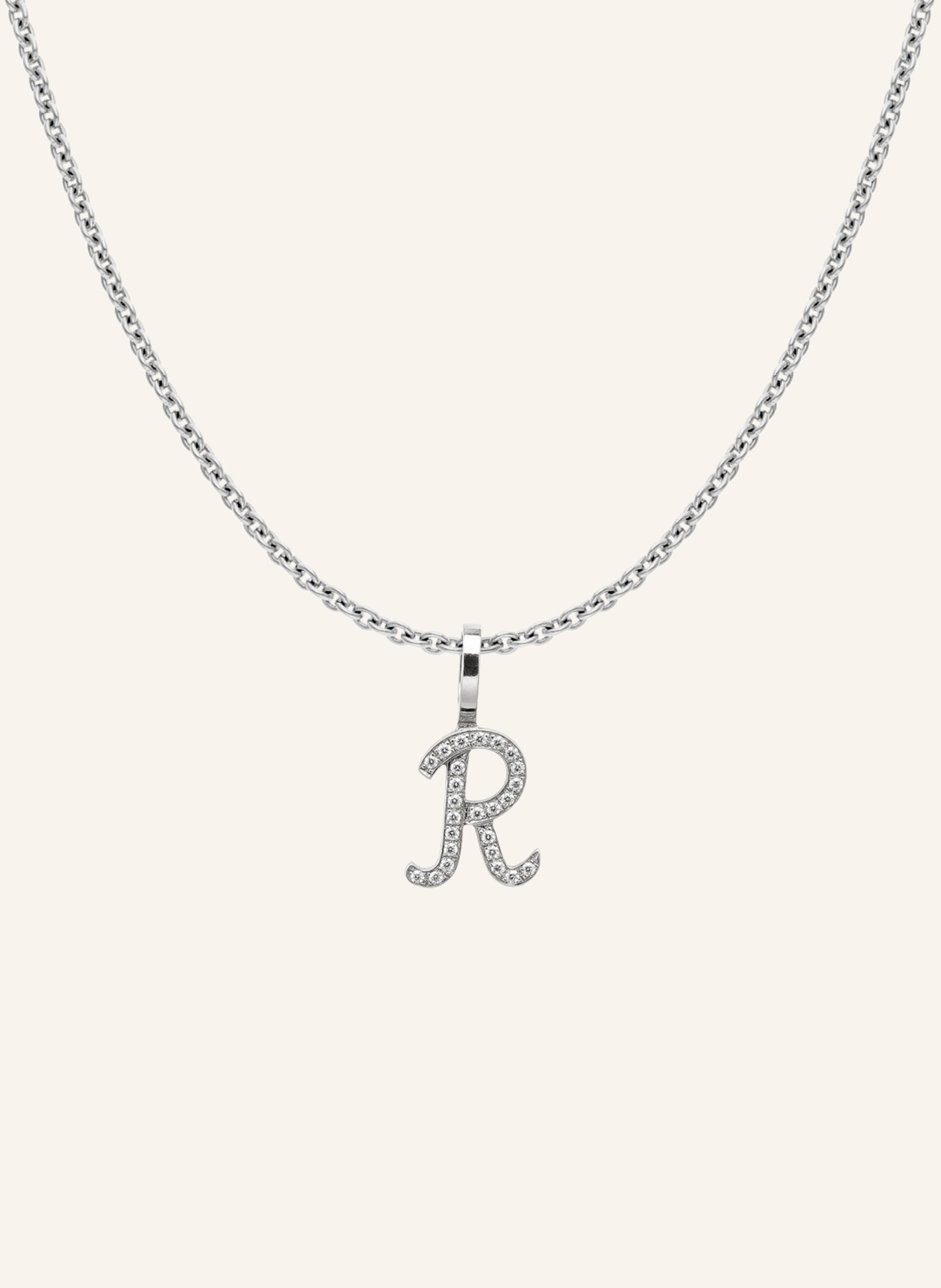 CADA Kette TINY DIAMOND LETTER R