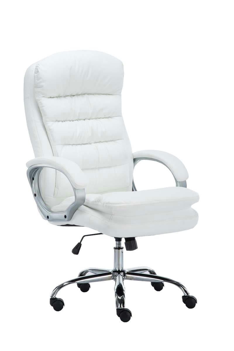 BIG VANCOUVER - Chaise de bureau réglable pivotant en similicuir Blanc