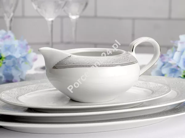 Serwis obiadowy na 12 osób (44 el) Chodzież - Yvonne G621 Lea Platynowa