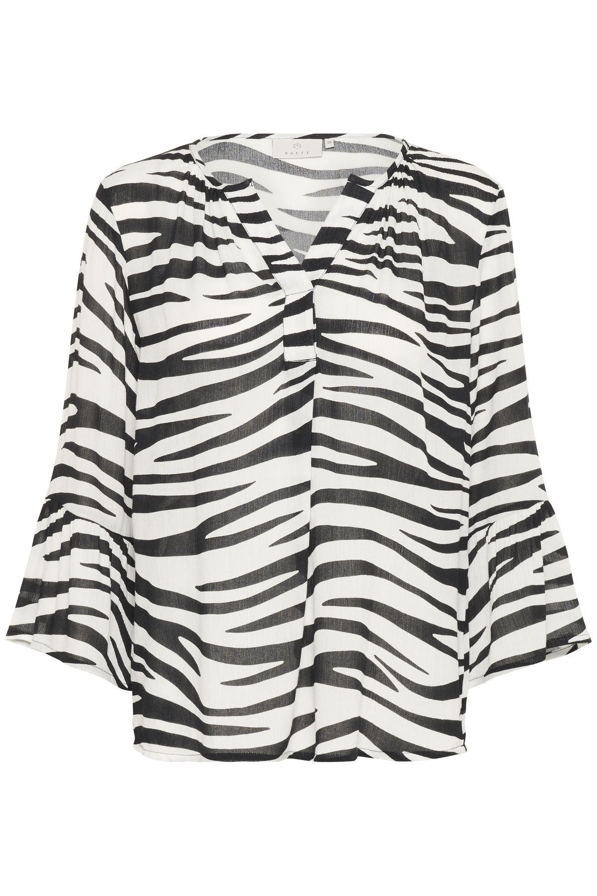 Kaffe KAlea 3/4 Sleeve Ruffle Printed Blouse