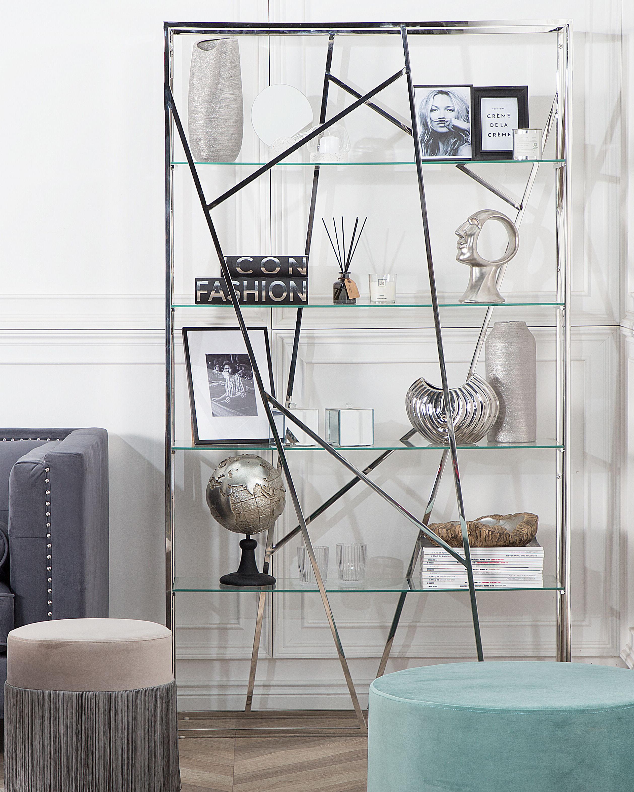 4 Tier Shelving Unit HOXIE Metal 175 cm Silver